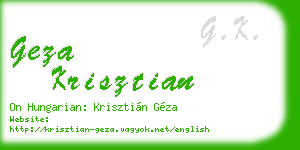 geza krisztian business card