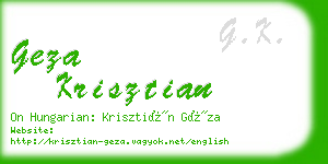 geza krisztian business card